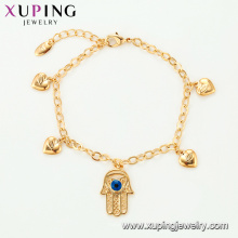 75136 Xuping fantasía pulsera de cadena de oro de diseño para niñas hilo de seda personalizado jewwlry falso